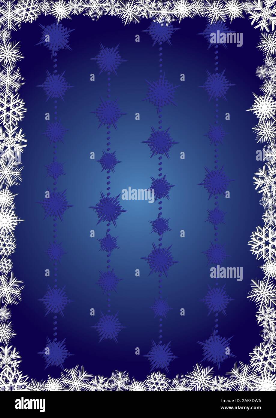 Christmas Background With Frame made from Snowflakes and Blue Snow ...