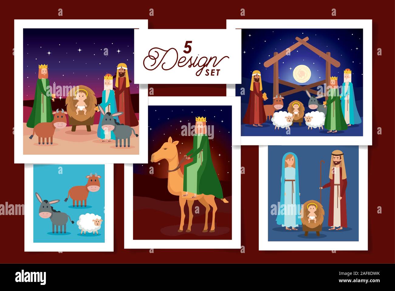 five designs of scenes manger characters Stock Vector Image & Art Alamy