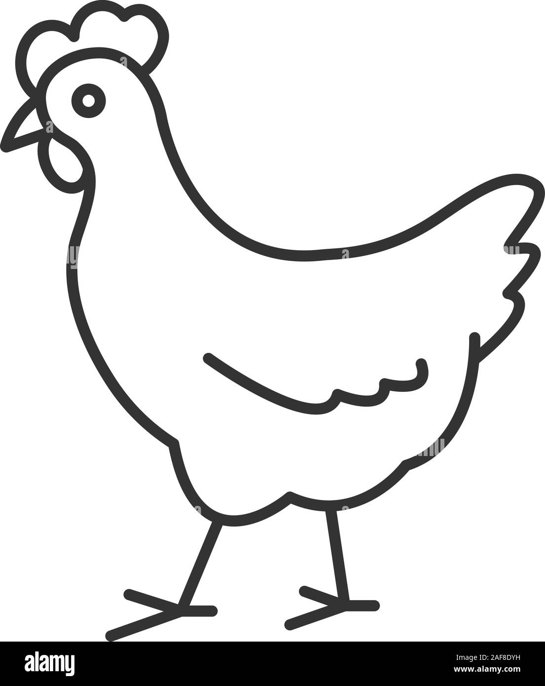Chicken linear icon. Poultry farm. Thin line illustration. Hen. Contour
