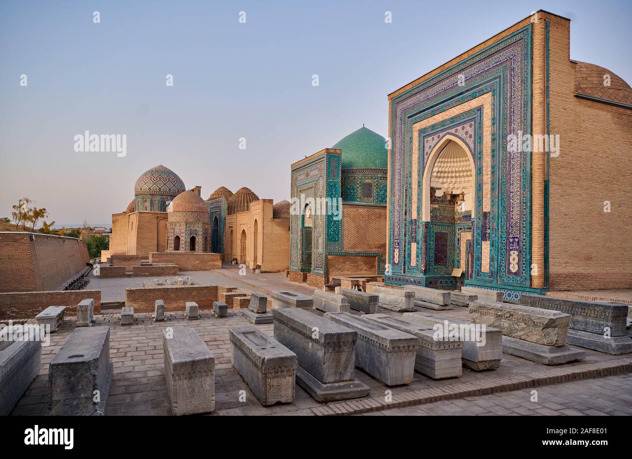 necropolis Shah-i-Zinda, Samarqand, Uzbekistan, Central Asia Stock Photo