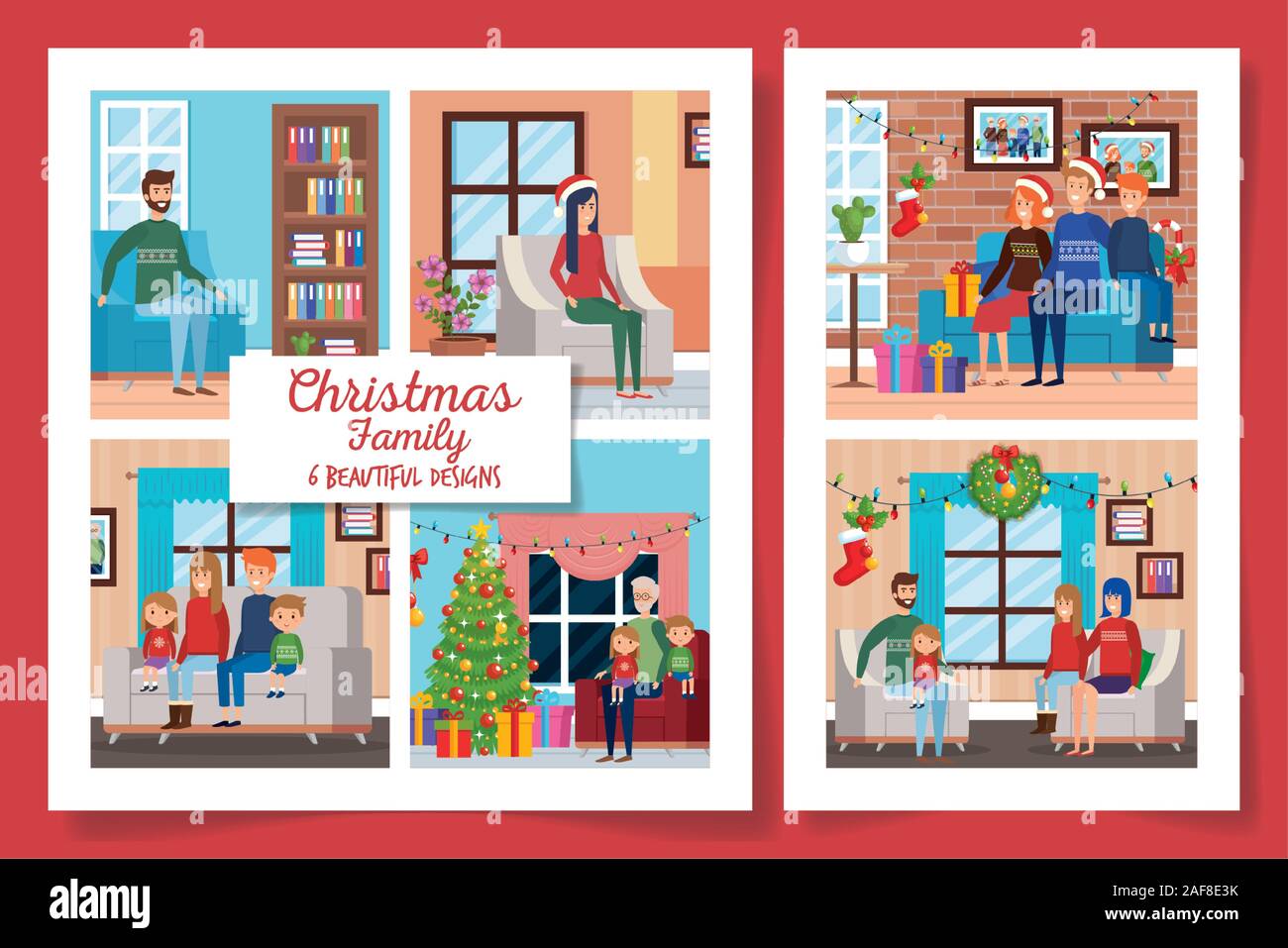 Interiors christmas Stock Vector Images - Alamy