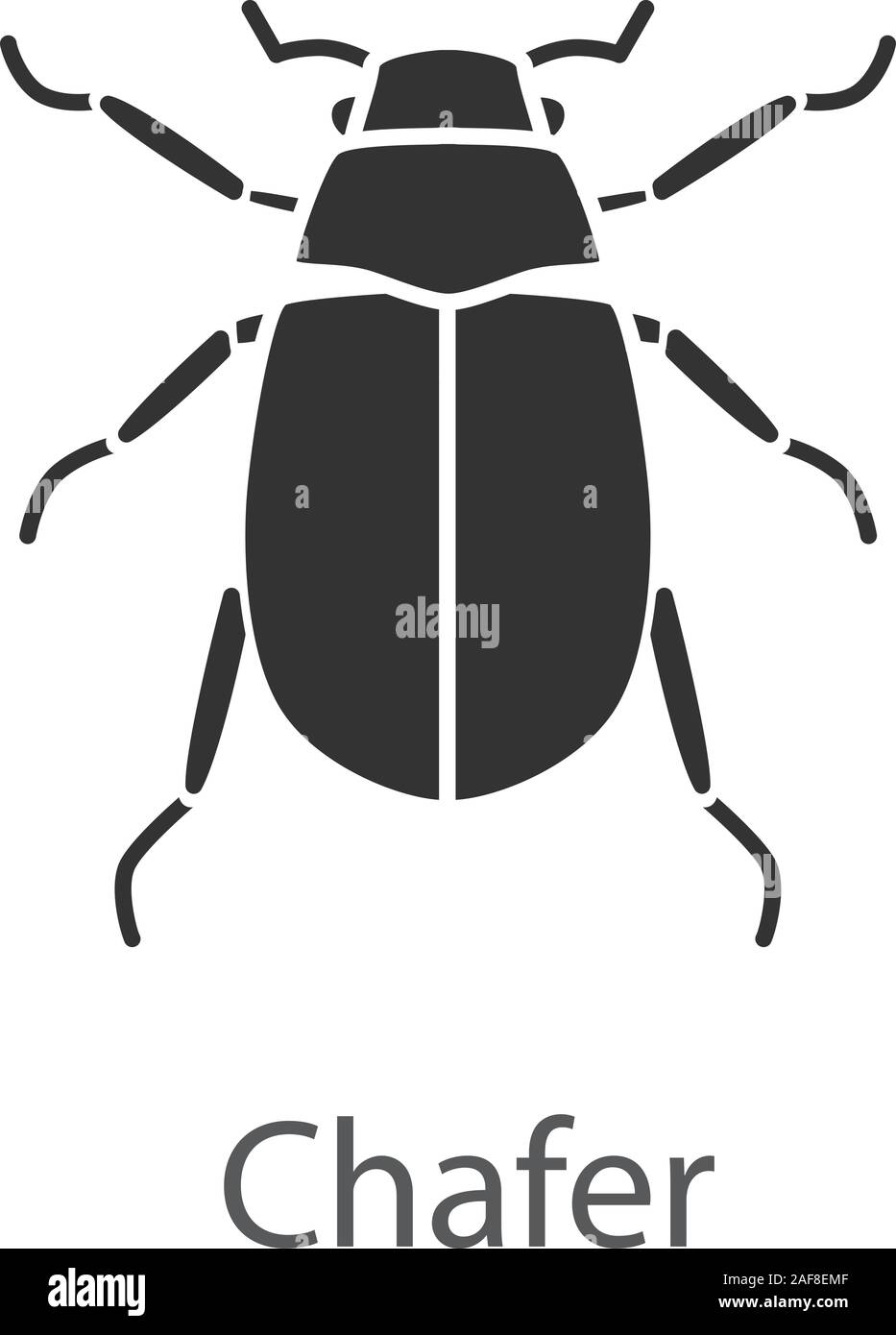 European chafer glyph icon. Melolontha. June bug. Silhouette symbol. Negative space. Vector isolated illustration Stock Vector