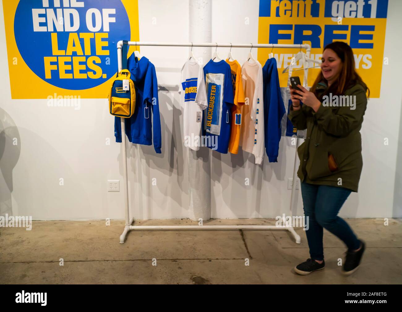 A popup featuring merchandise with the logos of the now defunct