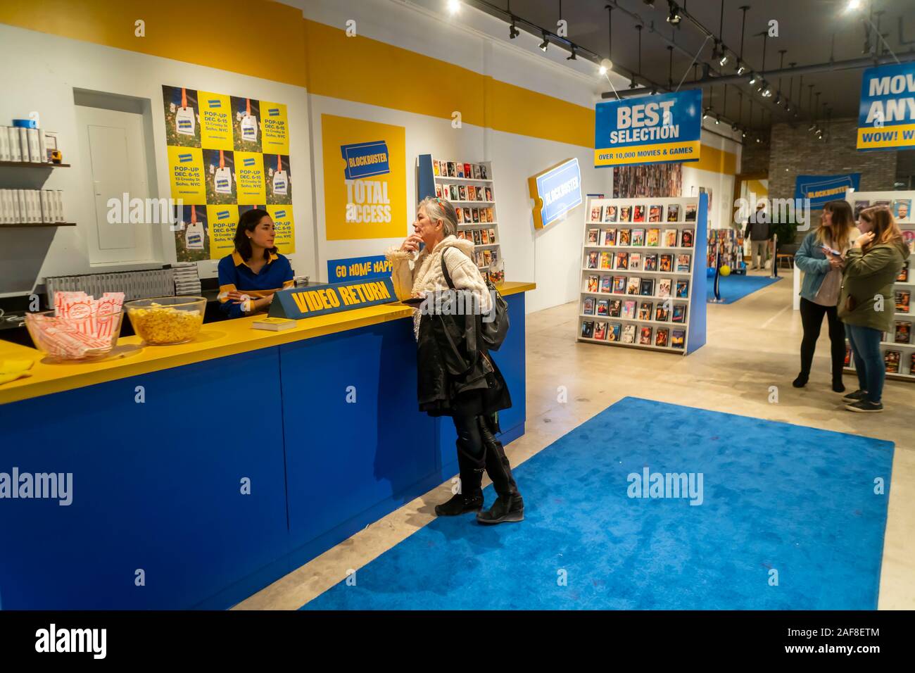 A popup featuring merchandise with the logos of the now defunct