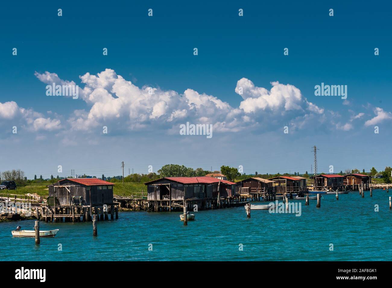 Typical landscape of the Po Delta, Italy Stock Photo