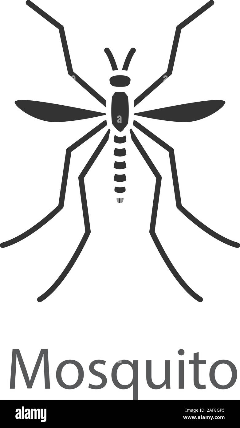 Mosquito glyph icon. Insect. Midge, gnat. Silhouette symbol. Negative ...