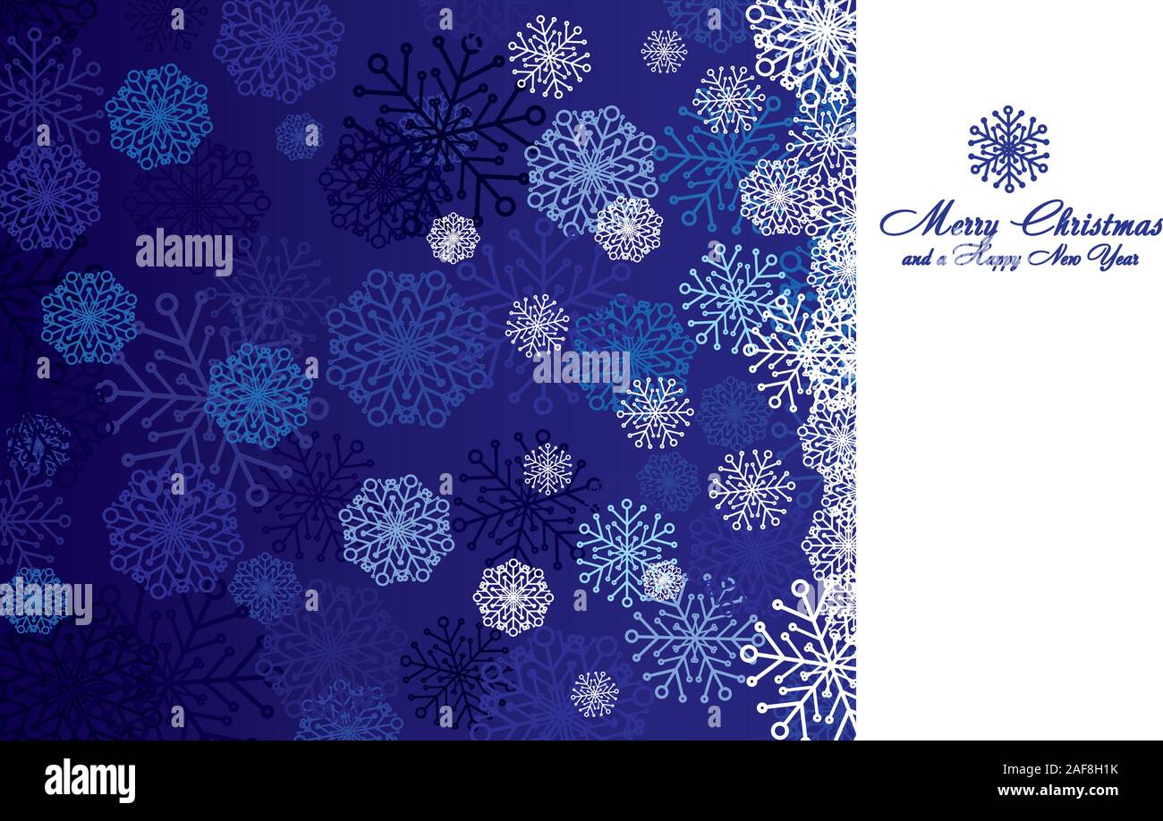 Blue christmas background with snowflakes, vector illustration Stock ...