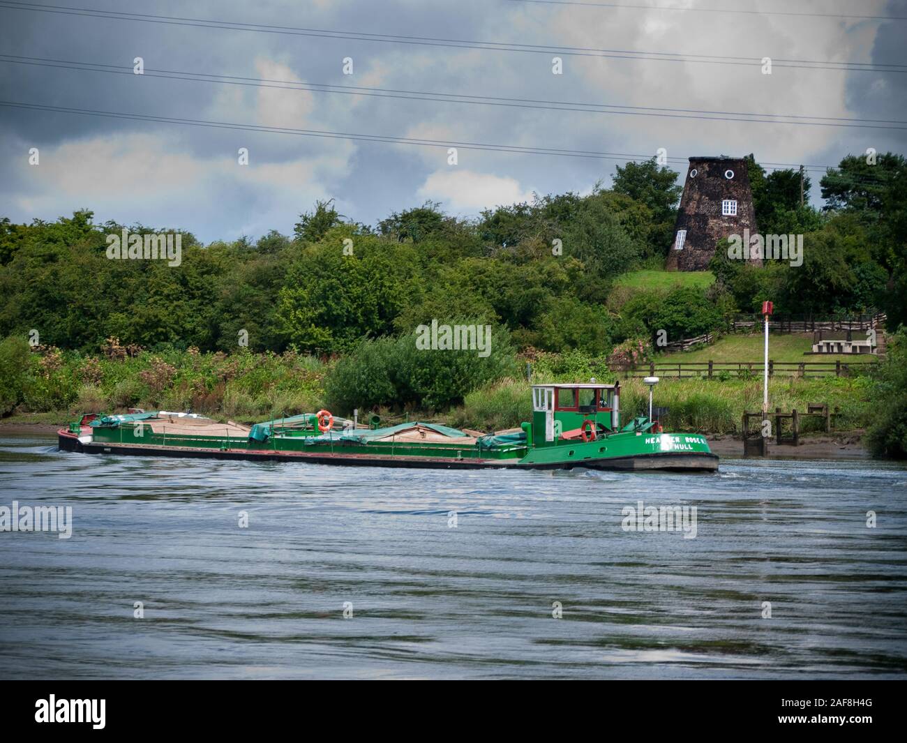 Loaded gravel barge on the River Trent Stock Photo Alamy