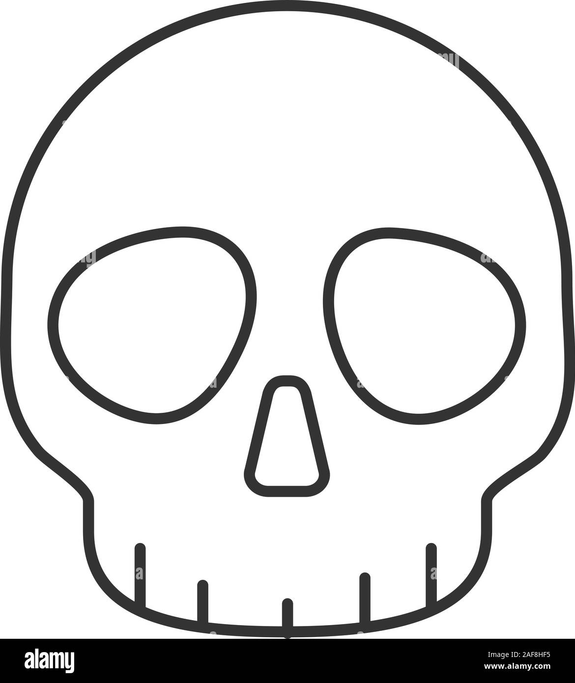 Skull linear icon. Thin line illustration. Poison contour symbol ...