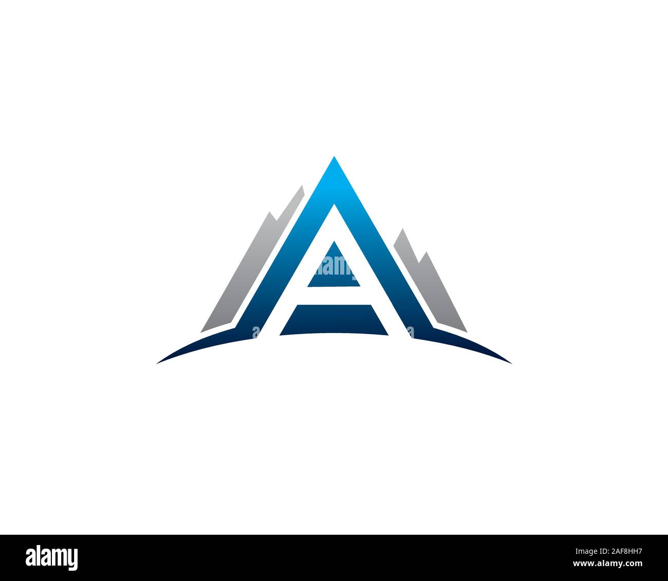 initial letter A monogram shaping a mountain Stock Vector