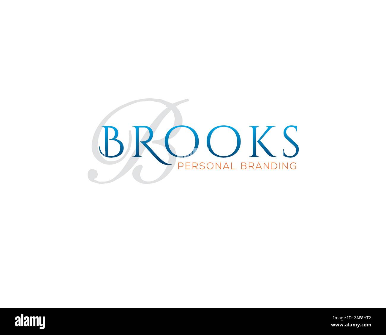 brooks classic wordmark logotype for personal wedding branding Stock Vector