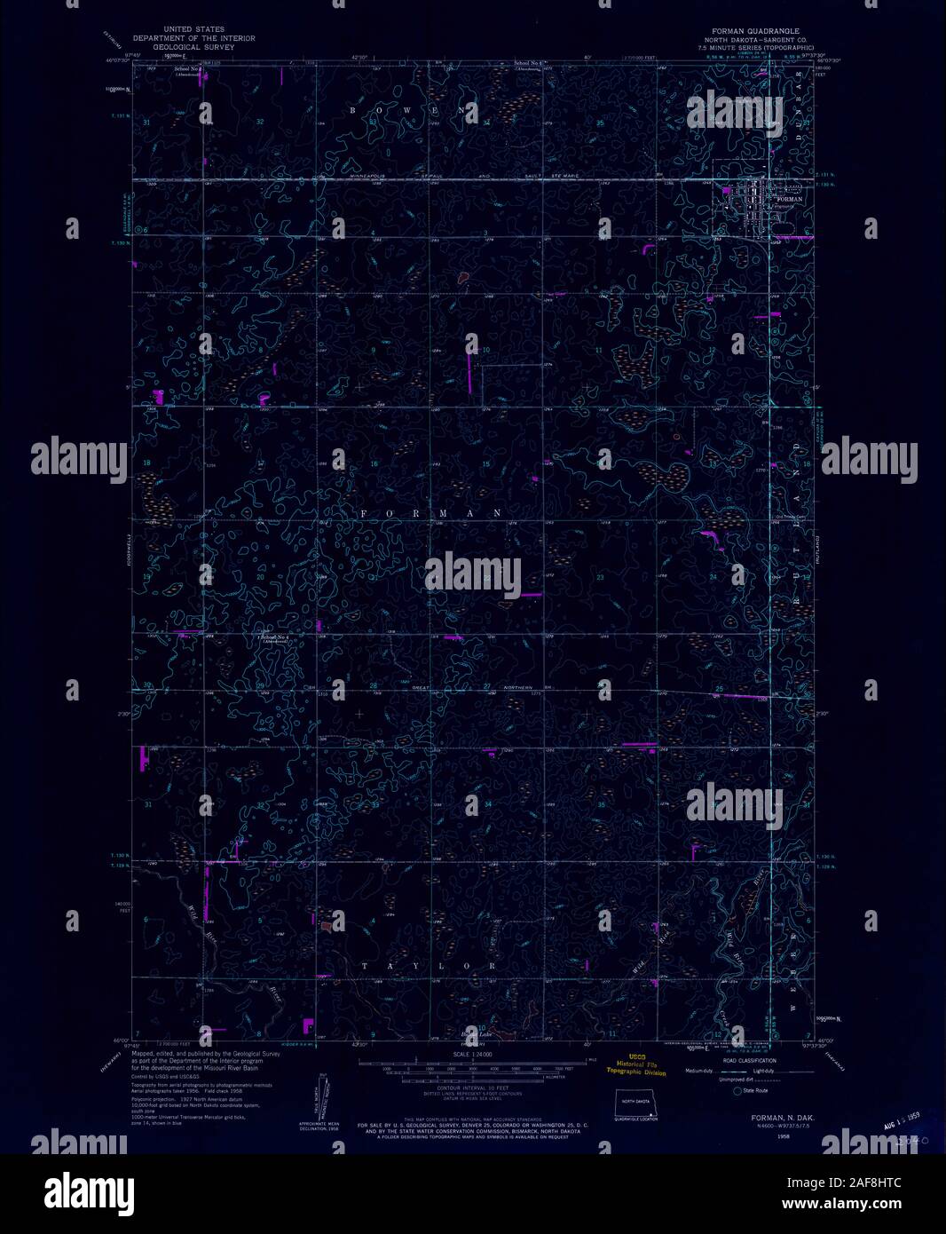 Map of forman north dakota hires stock photography and images Alamy