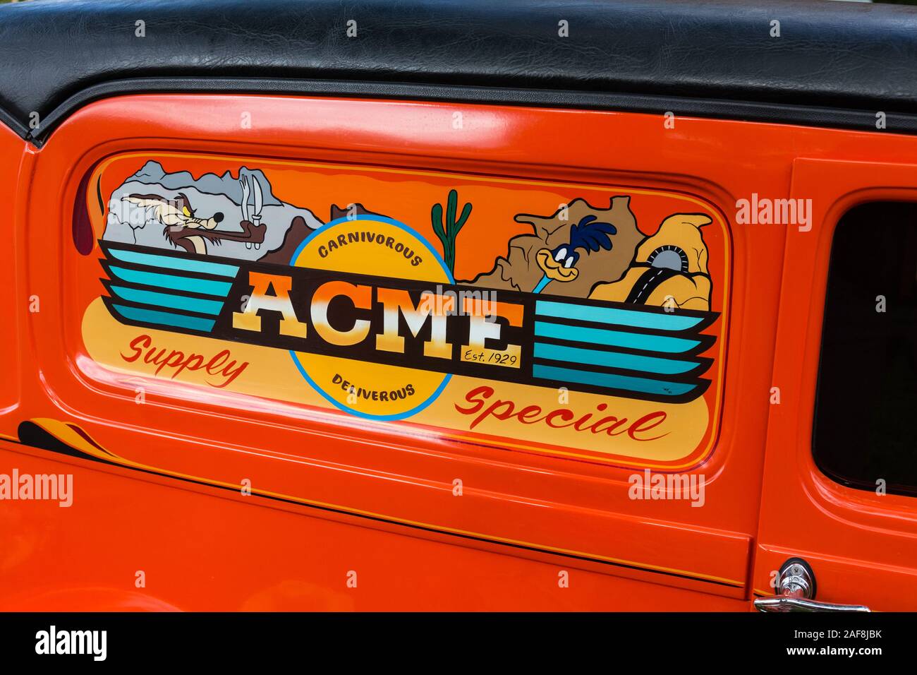 A customized 1929 Ford Delivery Van in the Moab April Action Car Show