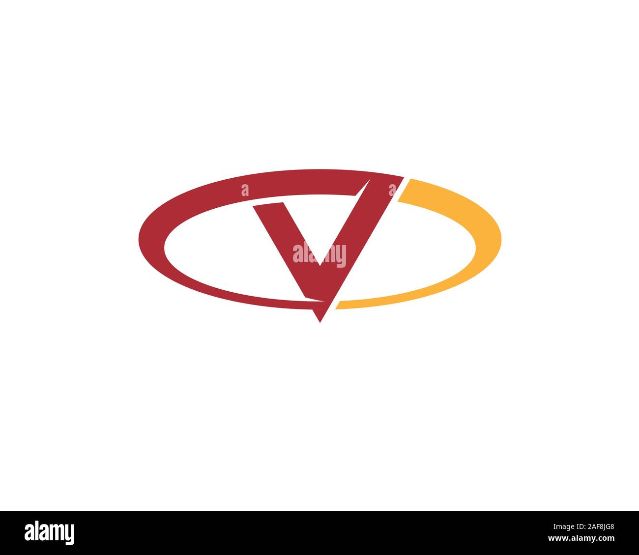 initial letter C V O forming an elipse anagram logo Stock Vector