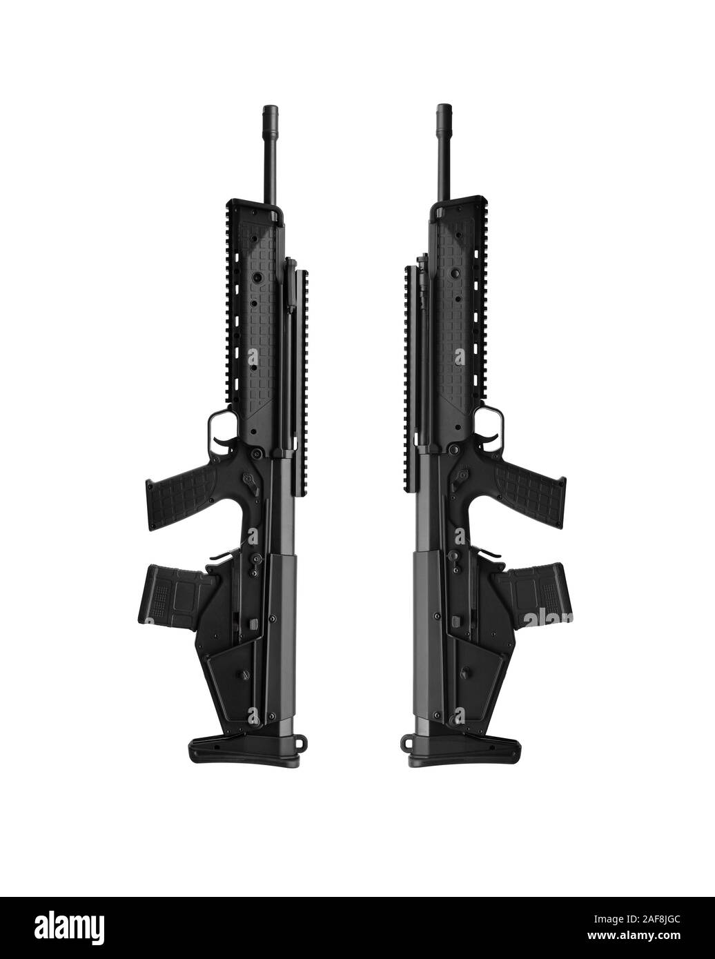 Gun rifle isolated on white. Modern automatic rifle isolated on white ...