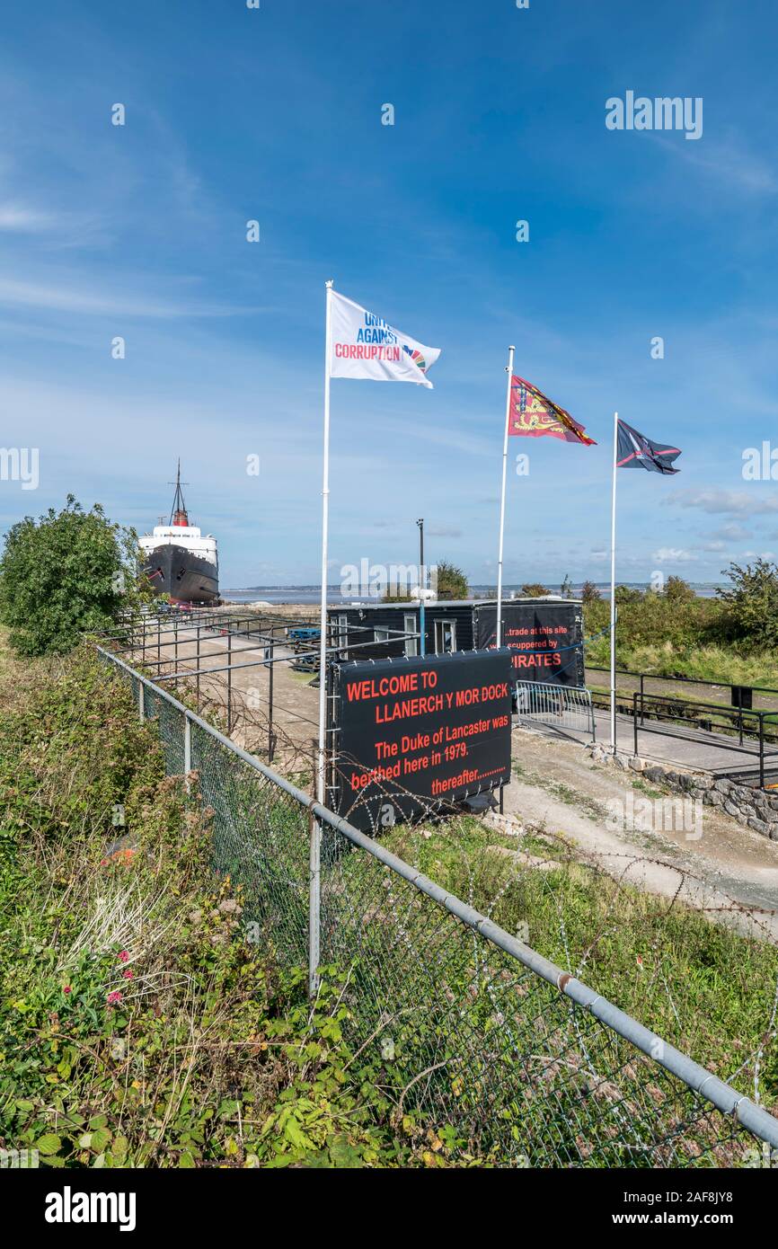 Llanerchy y Mor dock showing The Duke Of Lancaster ship near Mostyn