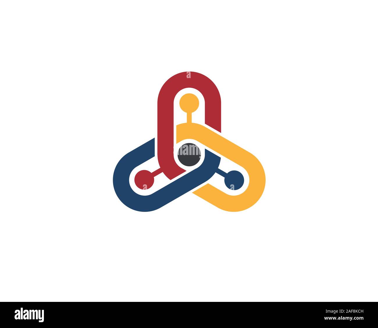 connected interlocked tripple three different colour chains Stock Vector Image & Art Alamy
