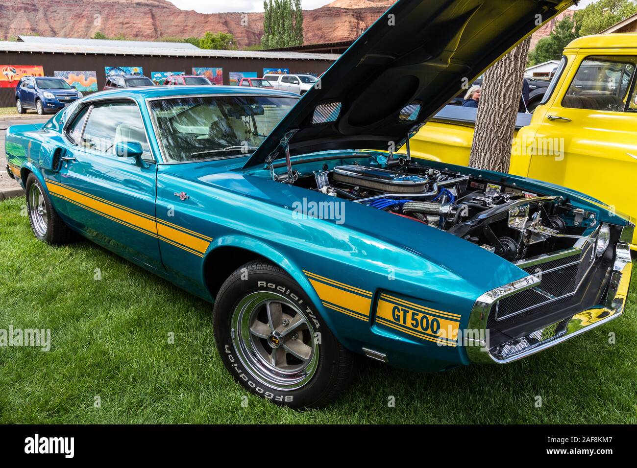 An original stock 1969 Shelby GT 500 Ford Mustang in the Moab April
