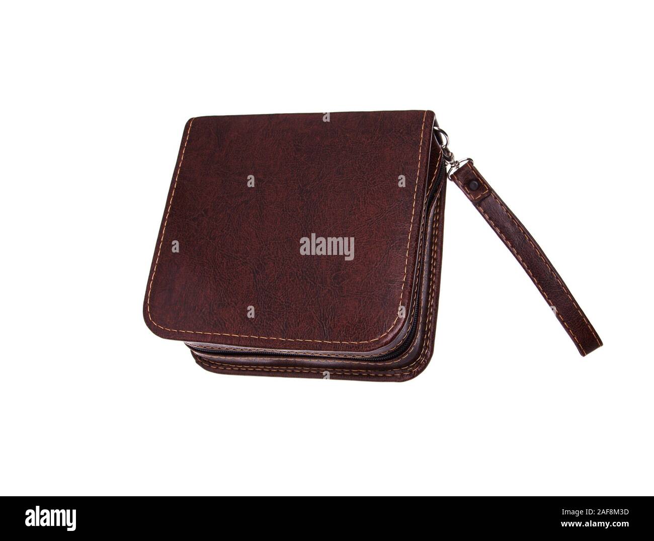 Leather purse isolated on white background Stock Photo - Alamy