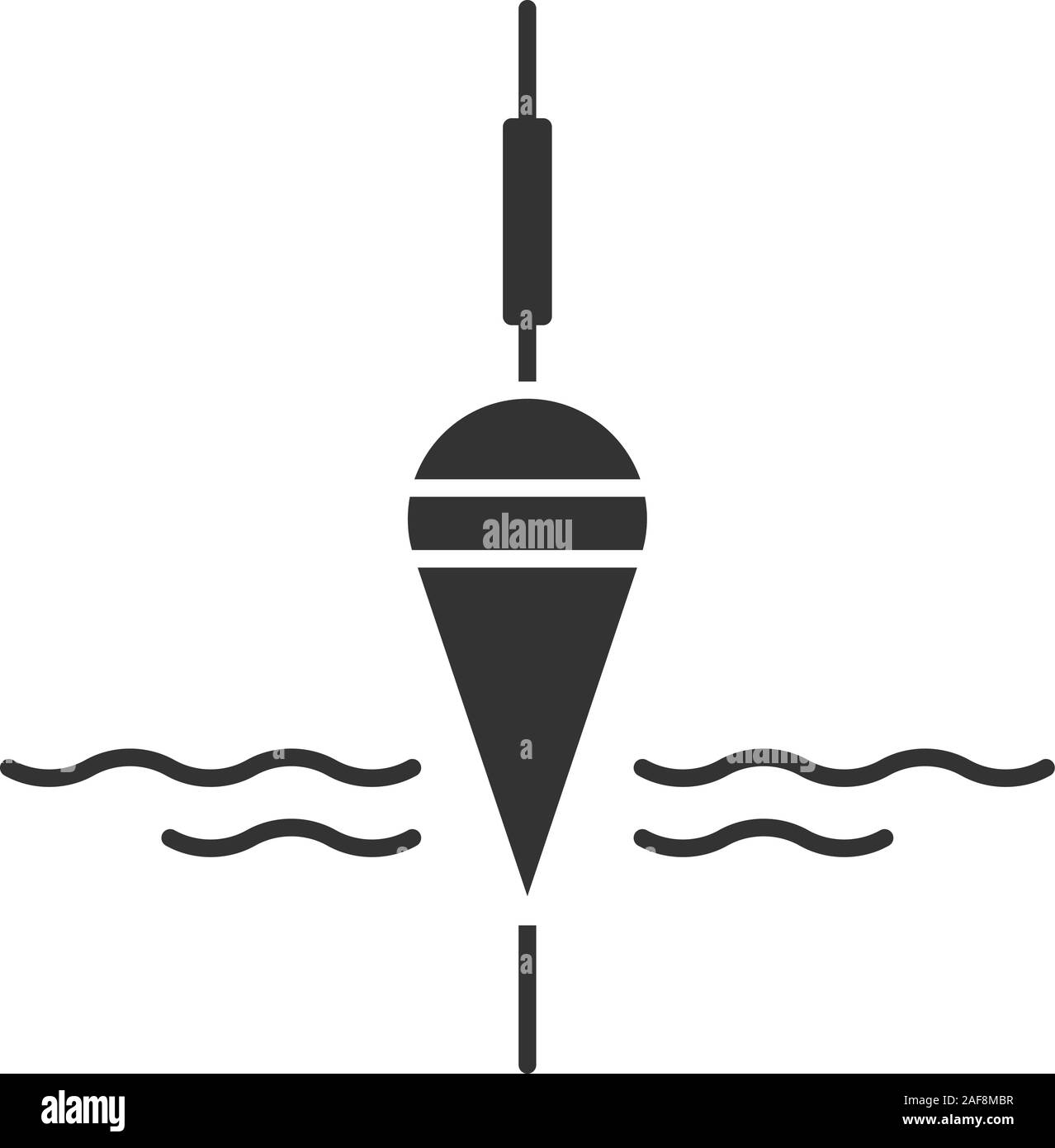 Fishing float glyph icon. Bobber 