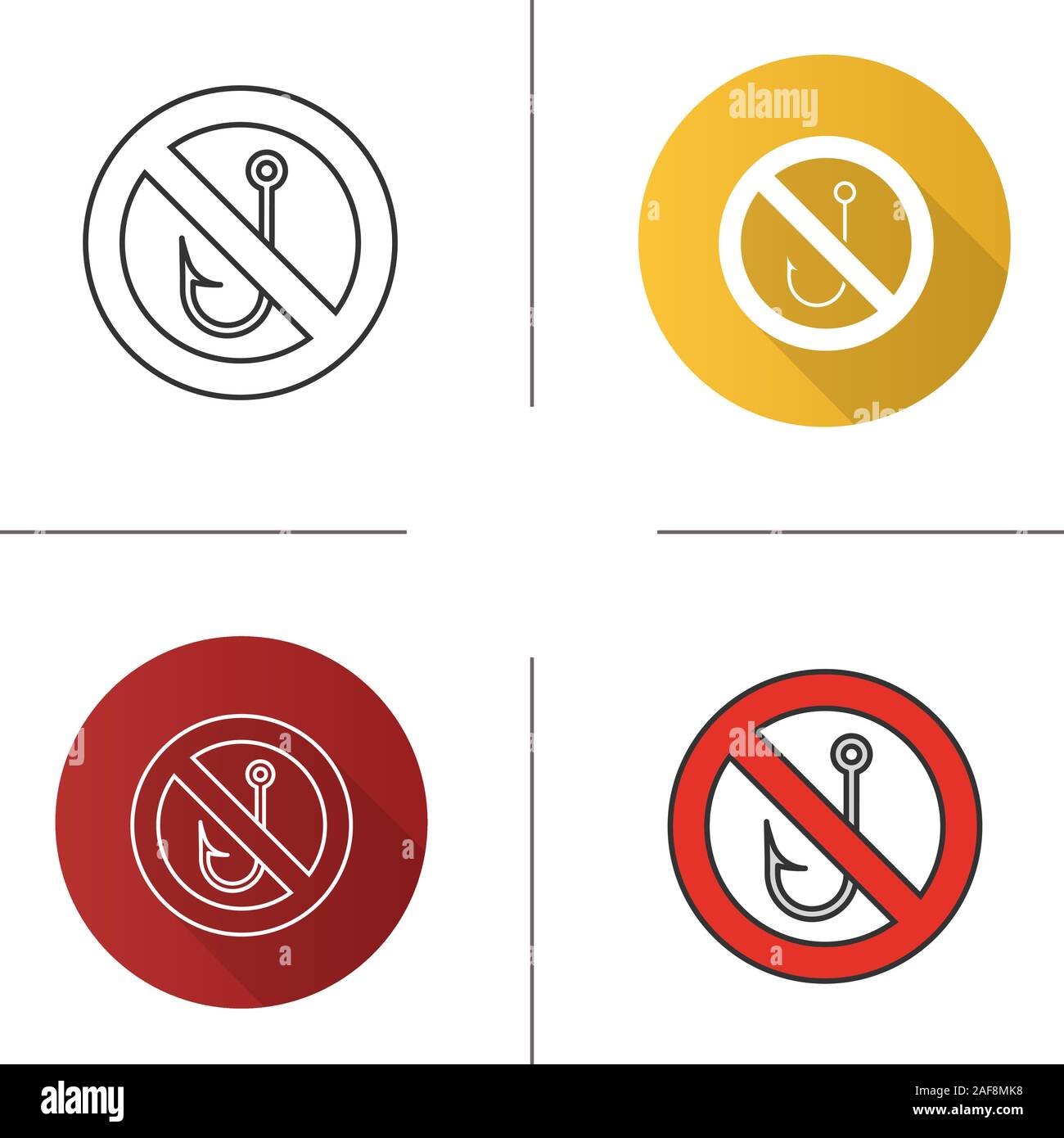Cancel outline flat icons Stock Vector Images Alamy