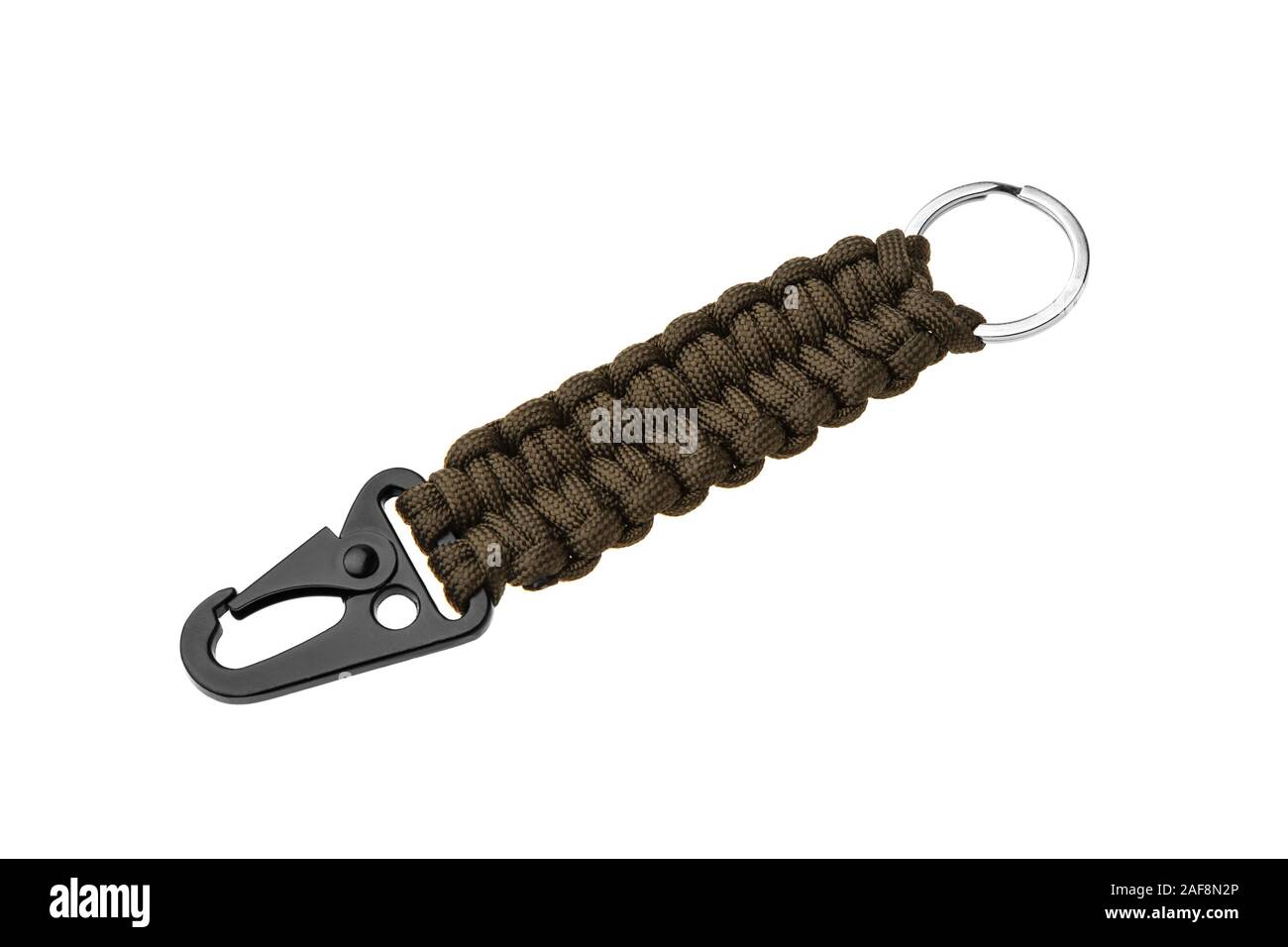 paracord keychain isolate on white background Stock Photo