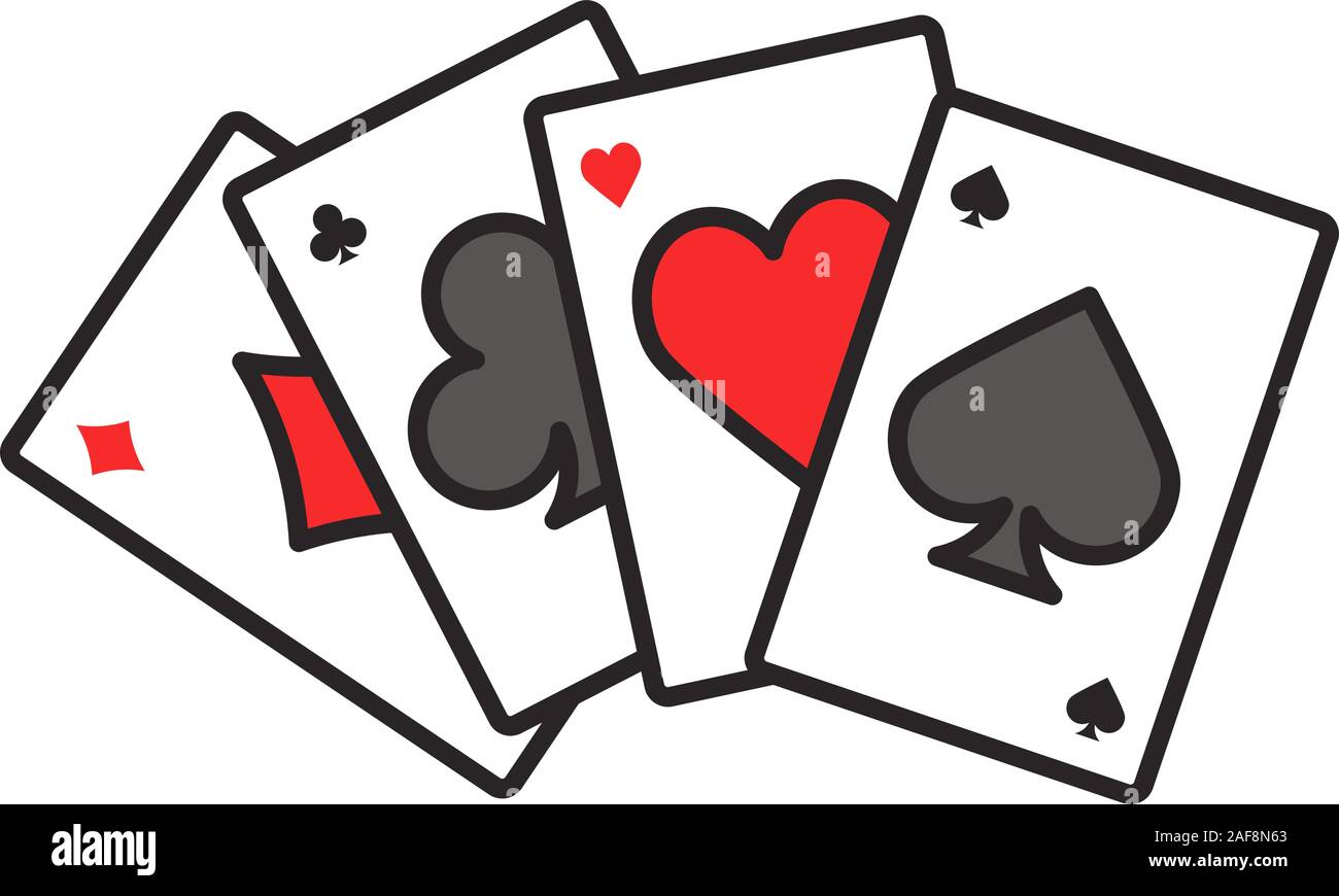 Four aces color icon. Playing cards. Poker. Kare. Isolated vector  illustration Stock Vector Image & Art - Alamy