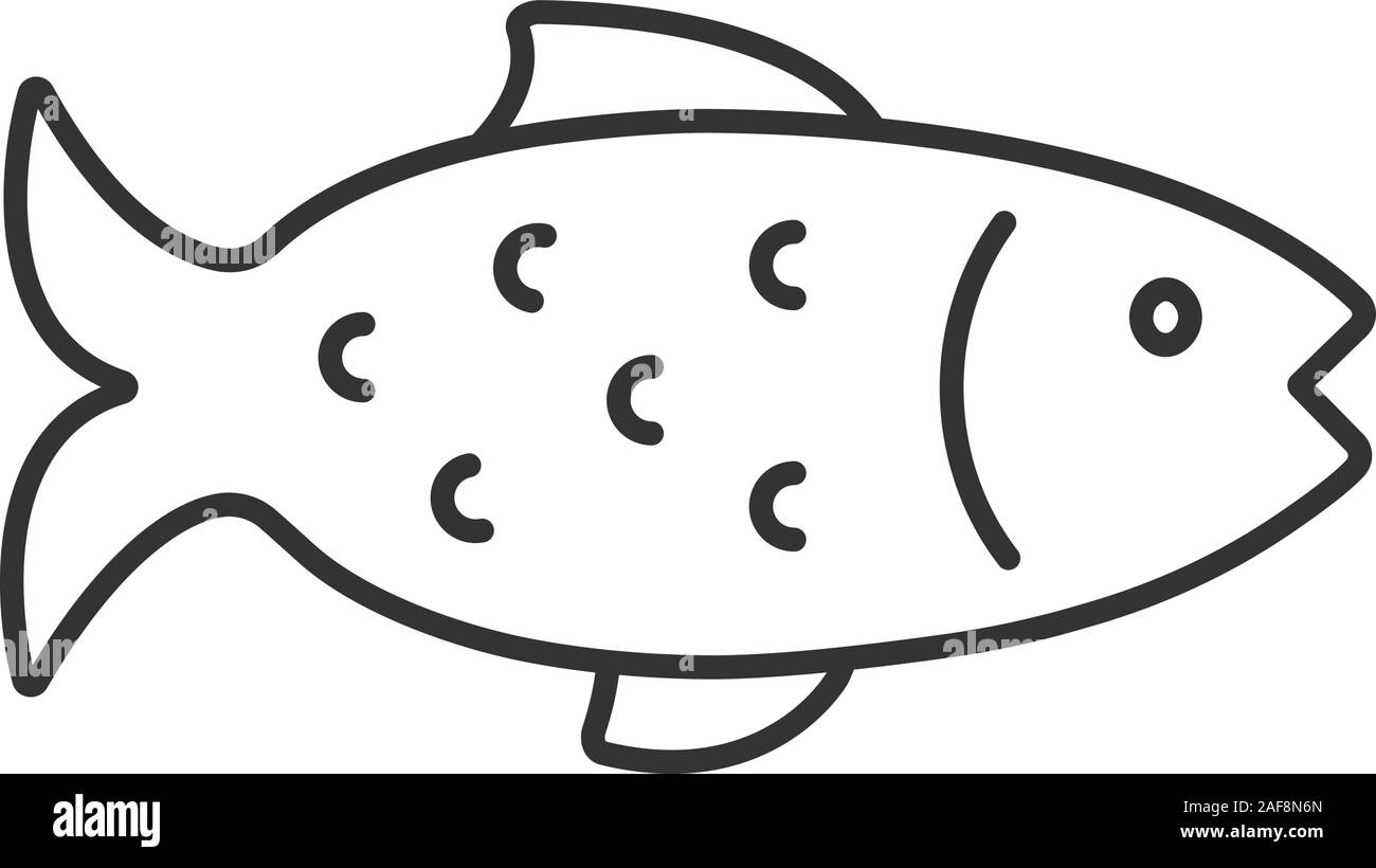 Fish linear icon. Thin line illustration. Angling. Contour symbol ...