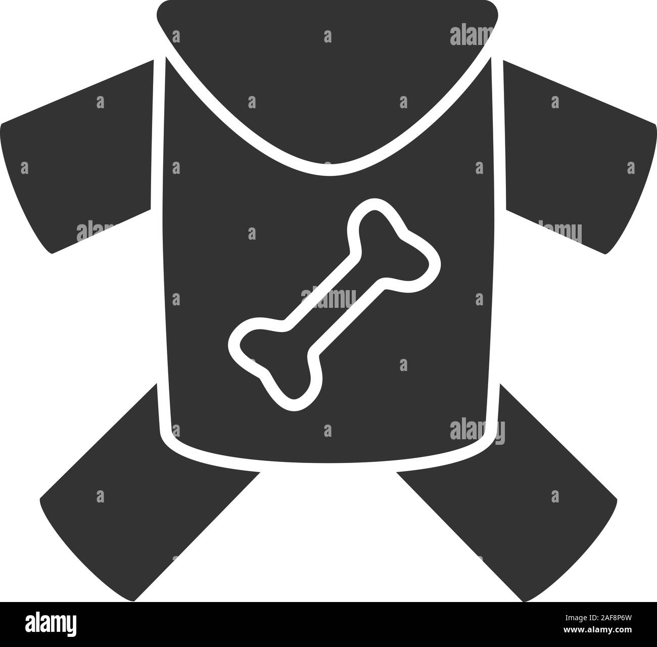 Pet's clothes glyph icon. Dog apparel. Silhouette symbol. Negative