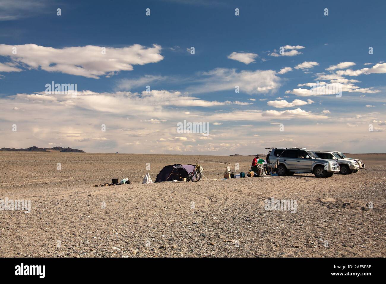 The landscape of the mongolian steppe camp car Stock Photo - Alamy