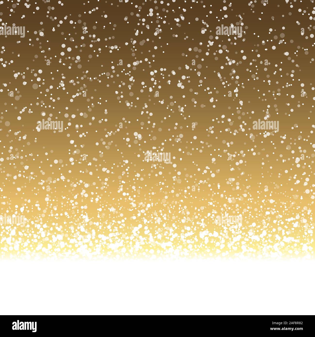 vector file with beautiful falling snow flakes on golden colored background Stock Vector