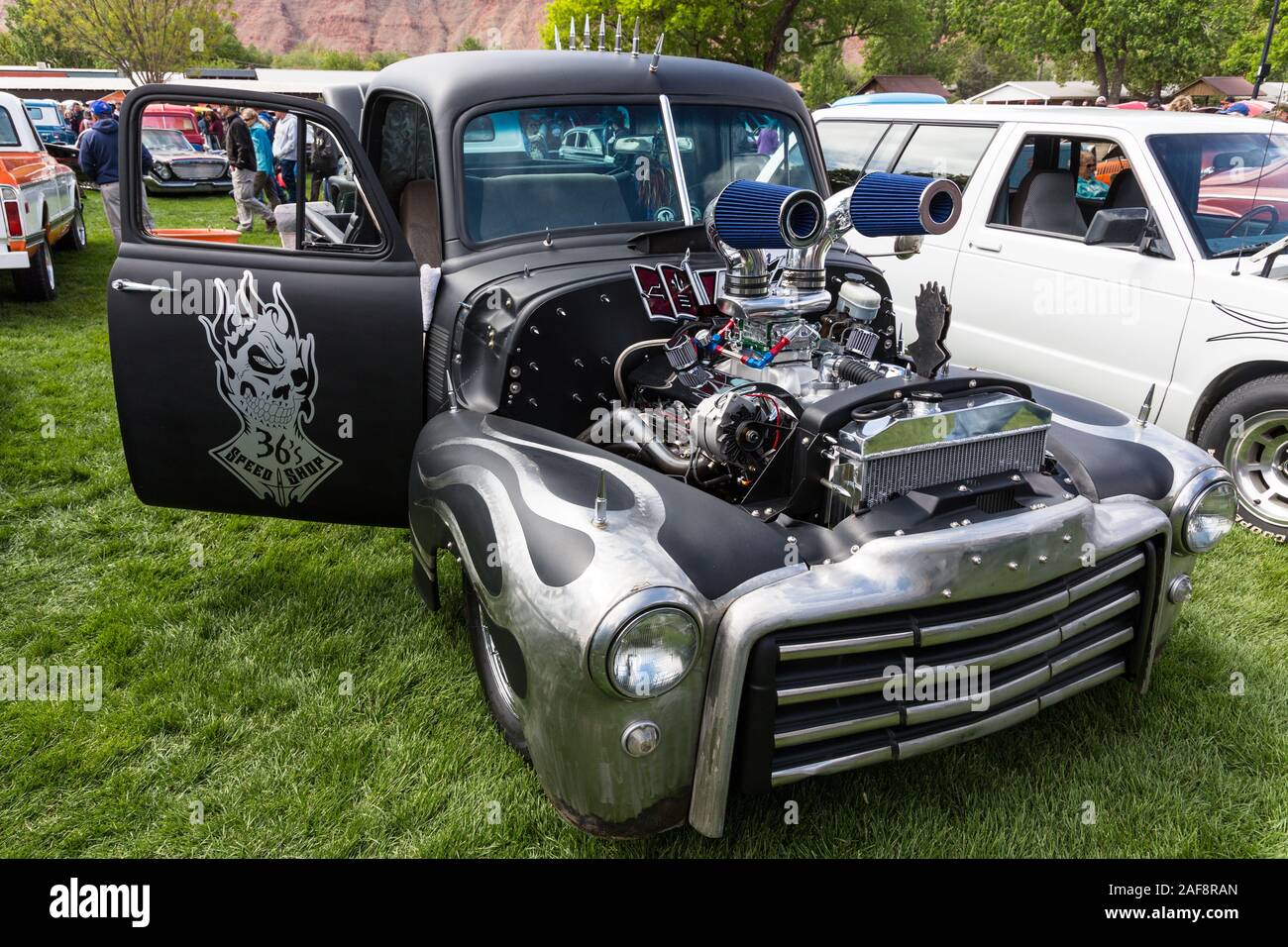 A highly modified custombuilt 1953 GMC Pickup Truck in the Moab April