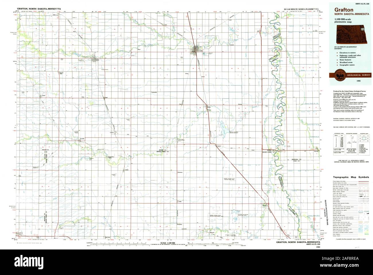 Map of grafton north dakota Cut Out Stock Images & Pictures Alamy