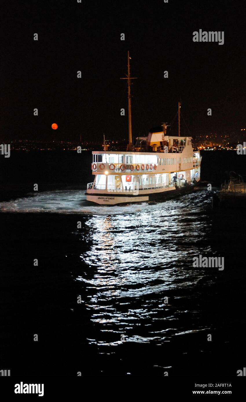 Public boat to Uskudar. Istanbul, Turkey Stock Photo