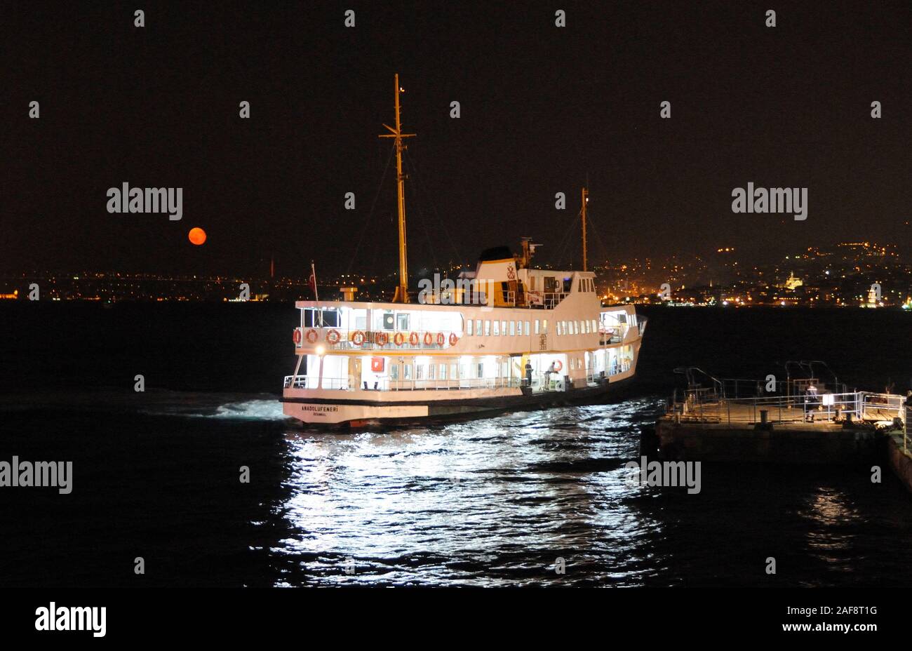 Public boat to Uskudar. Istanbul, Turkey Stock Photo