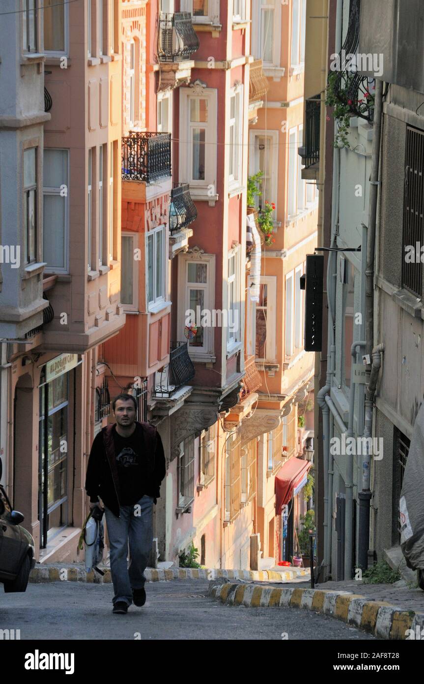 Street in the Beyoglu district. Istanbul, Turkey Stock Photo