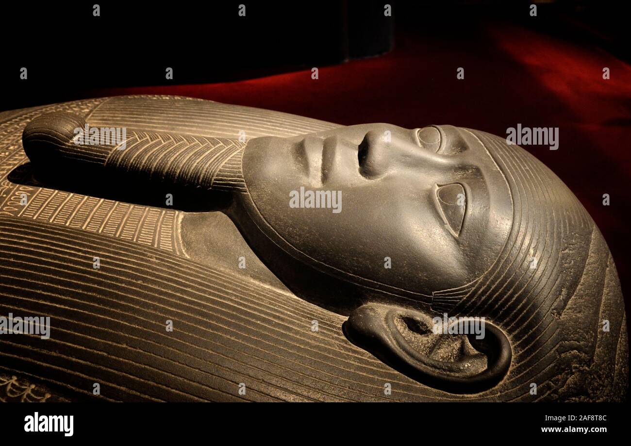 Tabnit Sarcophagus in diorite of the king Tabnit of Sidon. 500 BC. Istanbul ...
