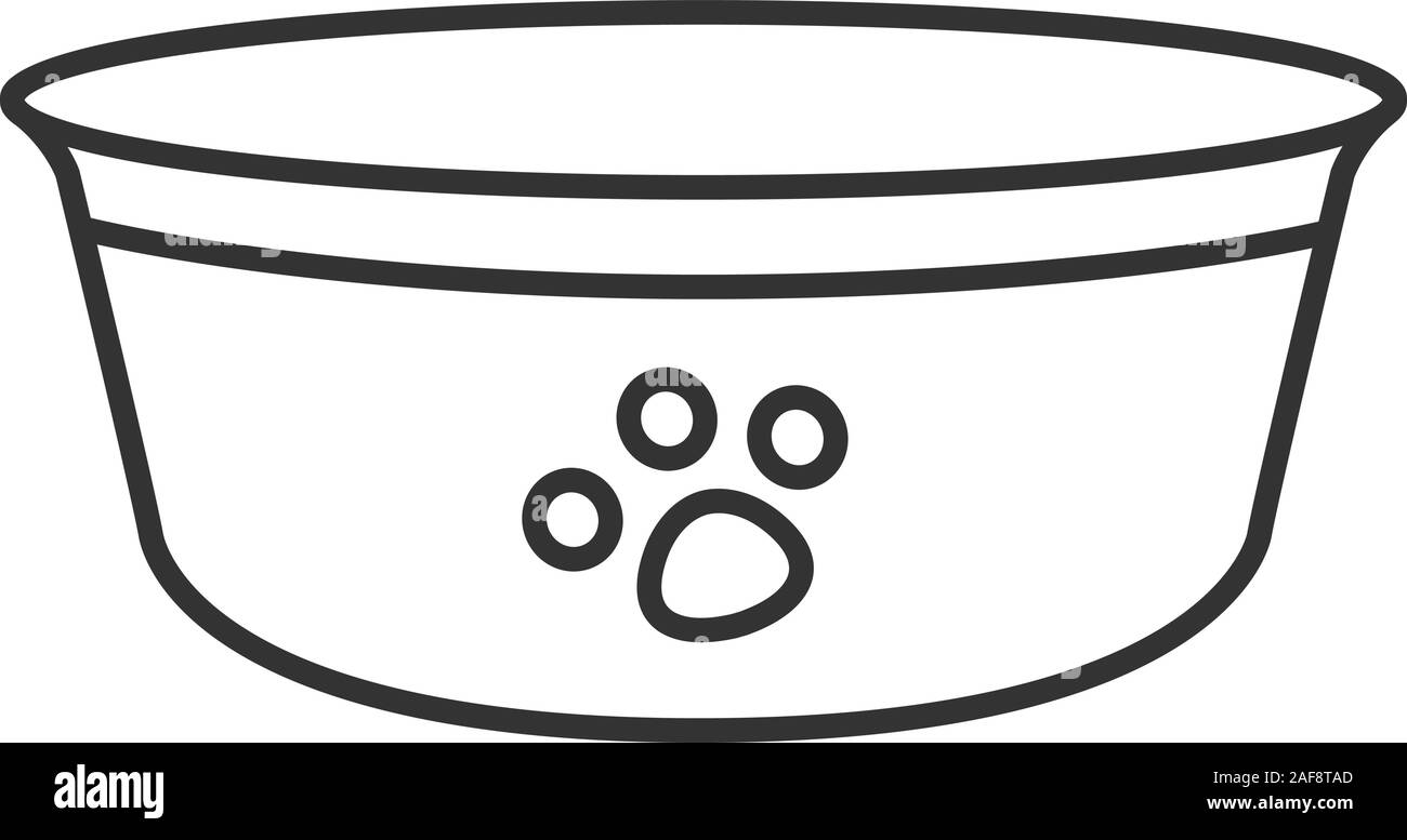 Dog's bowl linear icon. Thin line illustration. Contour symbol. Vector