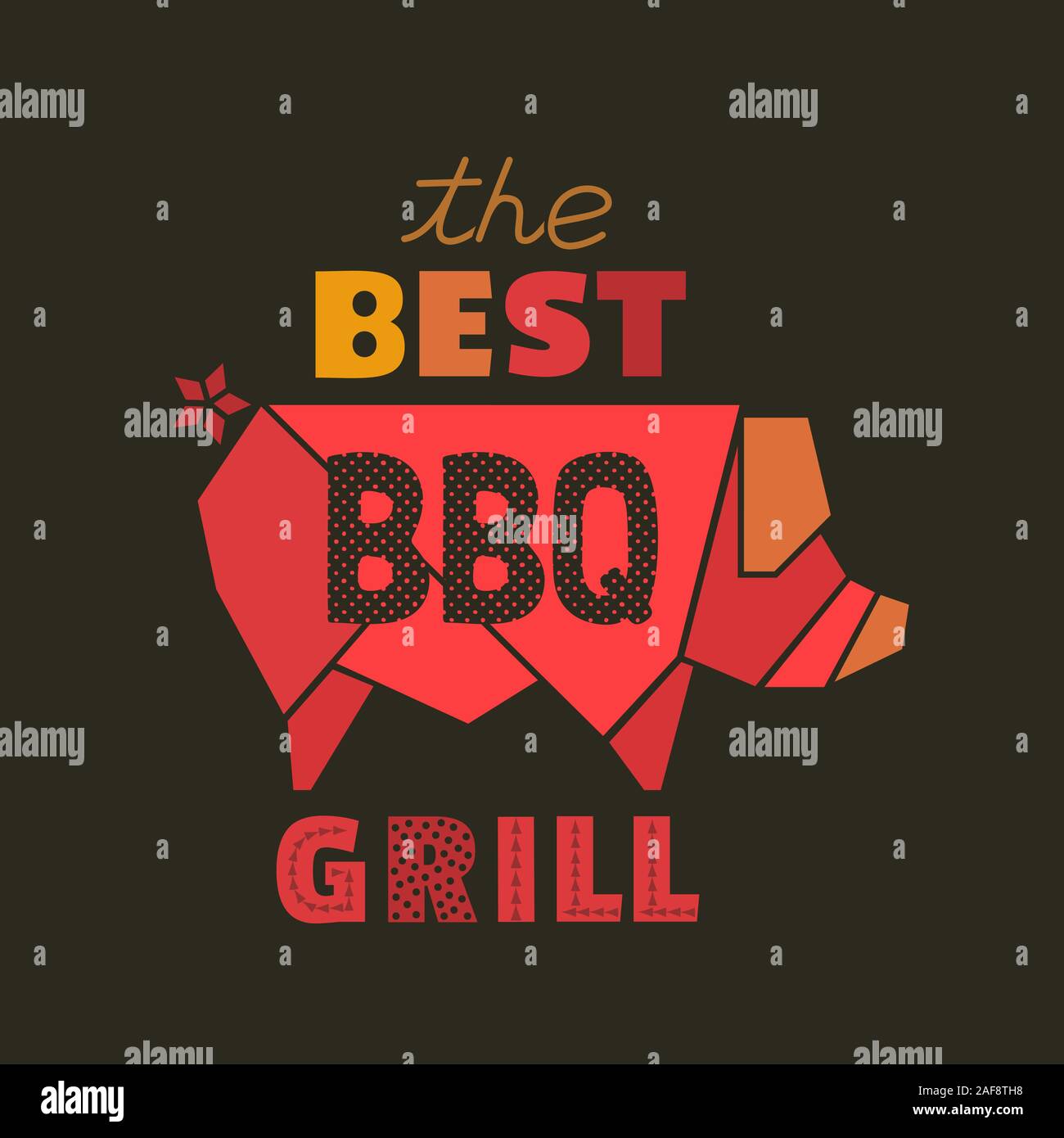 Best BBQ grill flat hand drawn vector icon Stock Vector