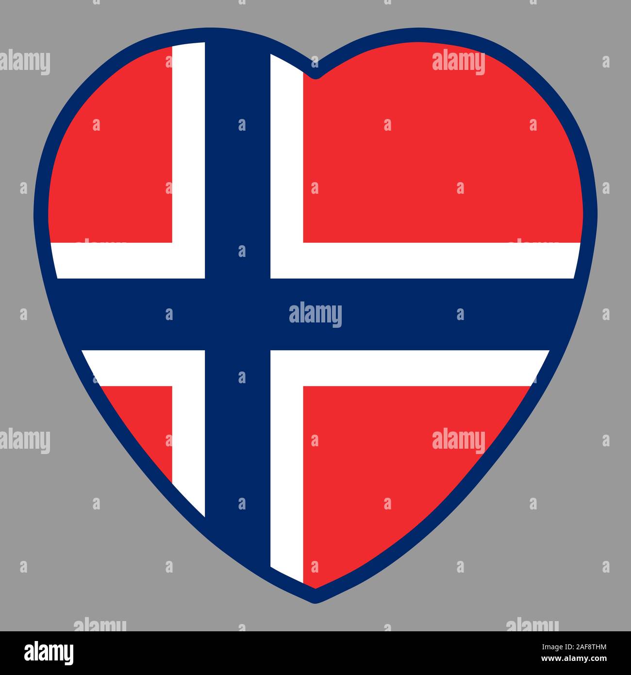 Norway Flag In Heart Shape Vector illustration Eps 10 Stock Vector