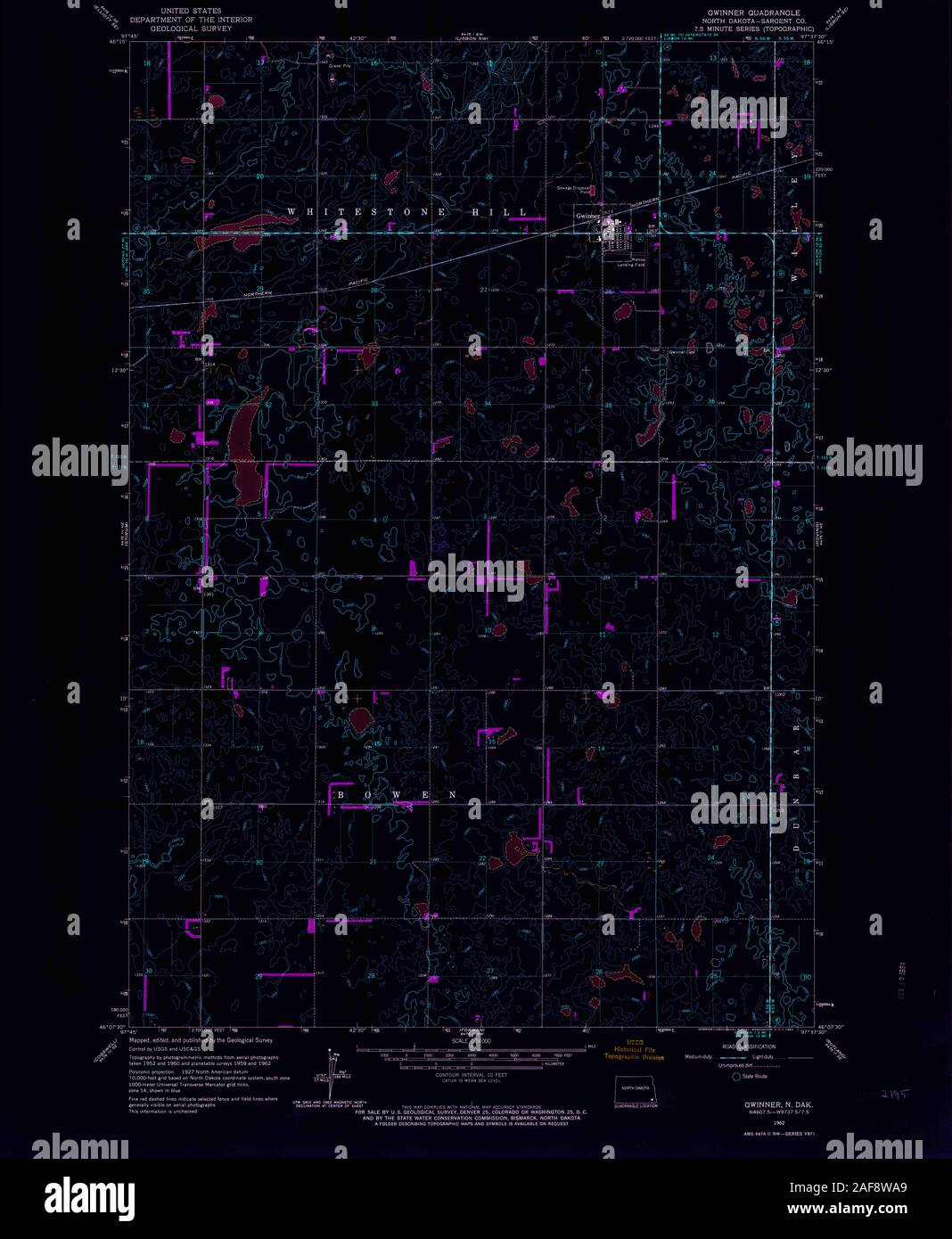 Map of gwinner north dakota hires stock photography and images Alamy