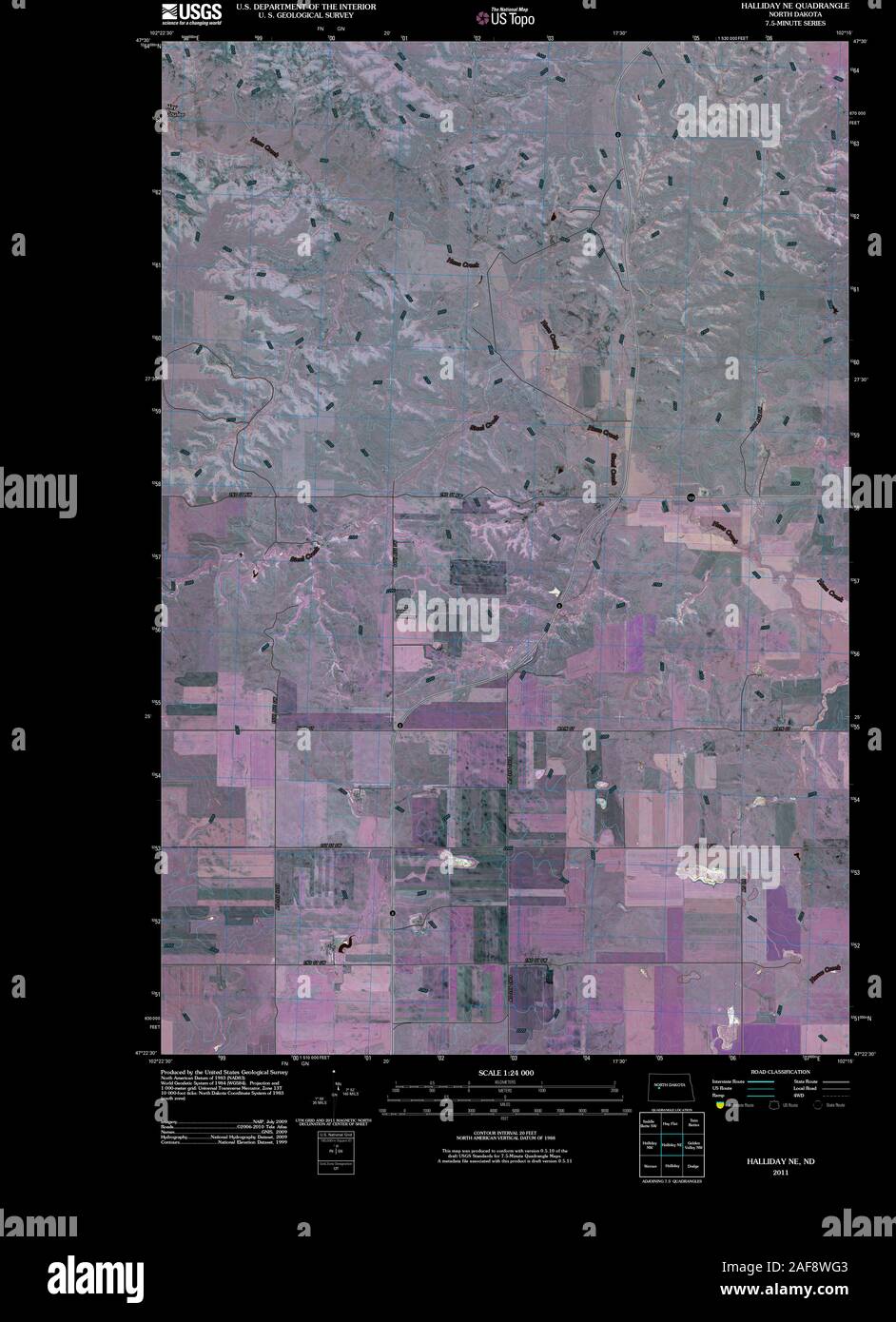 Halliday north dakota map hires stock photography and images Alamy