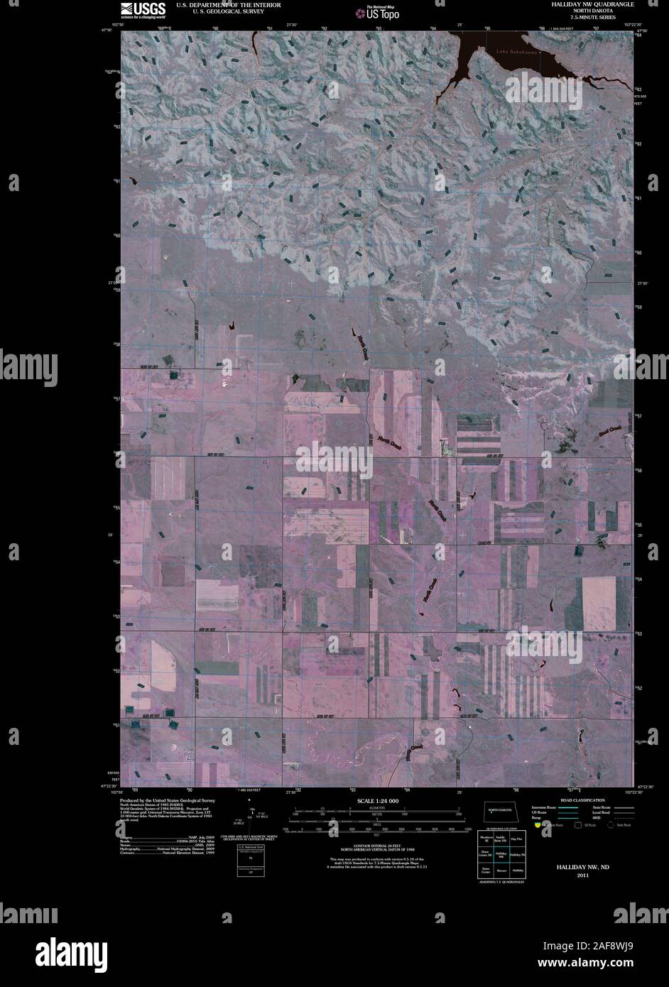 Halliday north dakota map hires stock photography and images Alamy