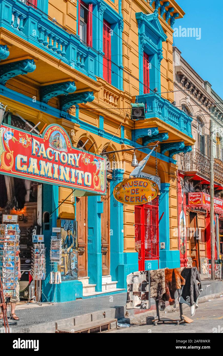 Colourful house facade at the La Boca Quarter in Buenos Aires, Argentina Stock Photo