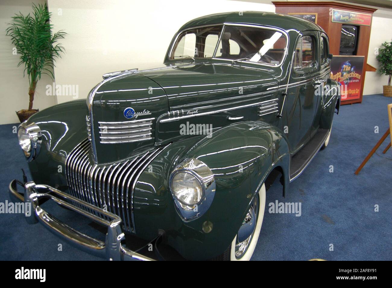 Johnny Carson car belonging famous person green vehicle old type history famous person singer sing sings parked American person USA stored parked Stock Photo