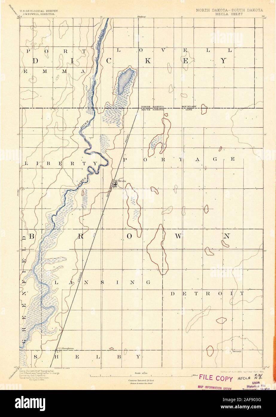 Map of hecla hires stock photography and images Alamy