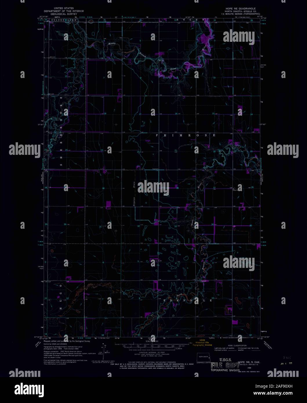 Hope north dakota map hires stock photography and images Alamy