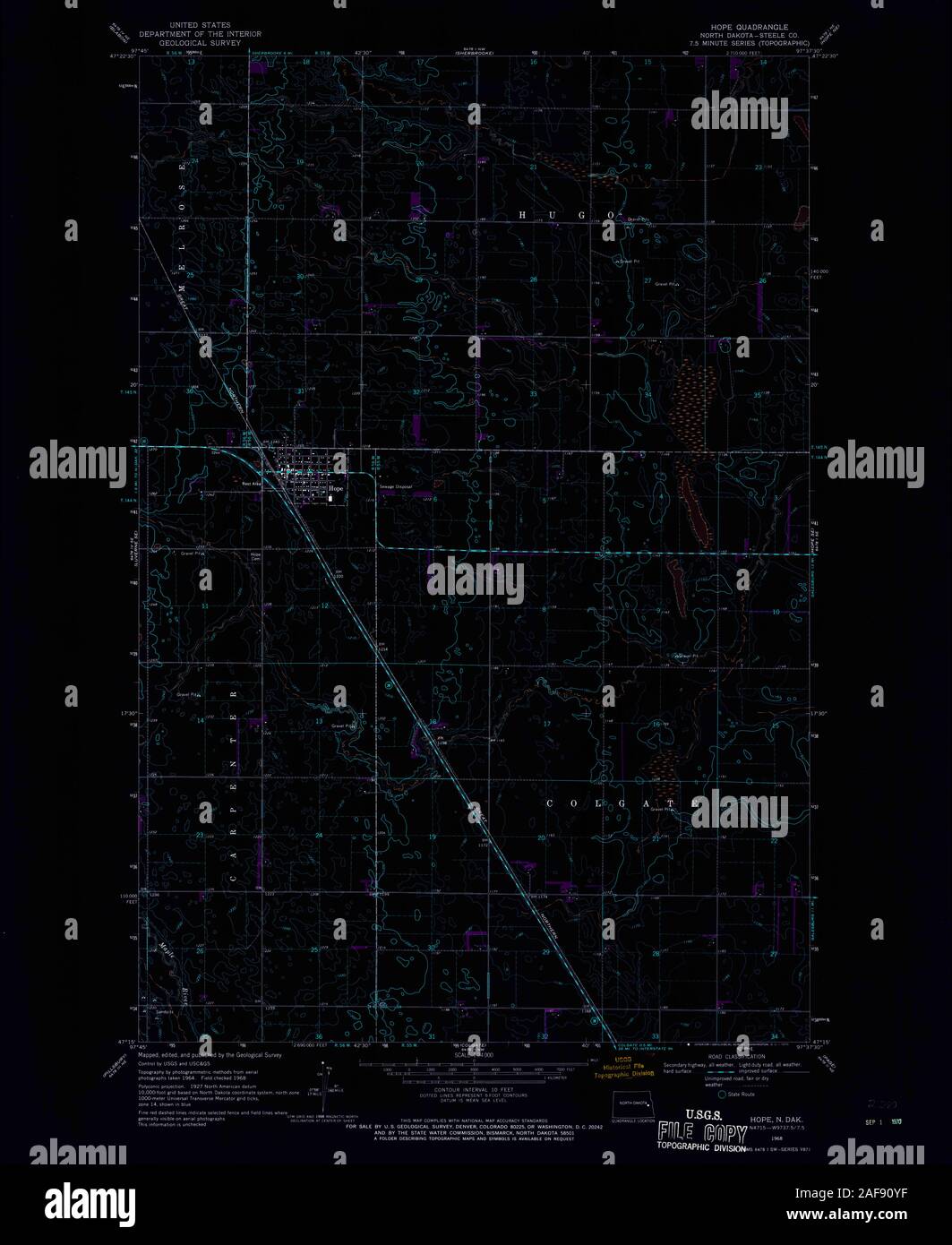 Map of hope north dakota hires stock photography and images Alamy