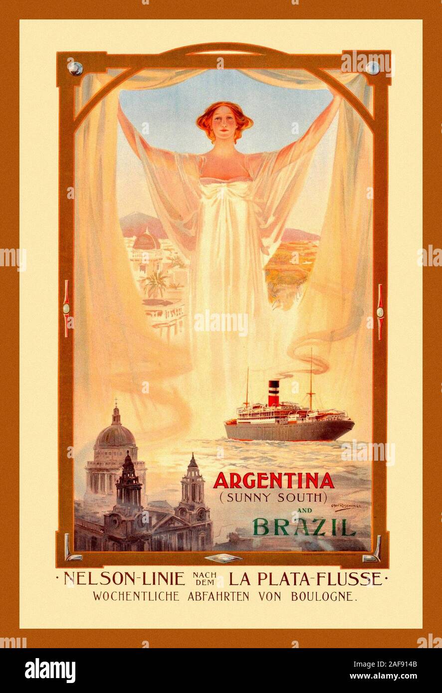 Vintage Travel Argentina Stock Photo