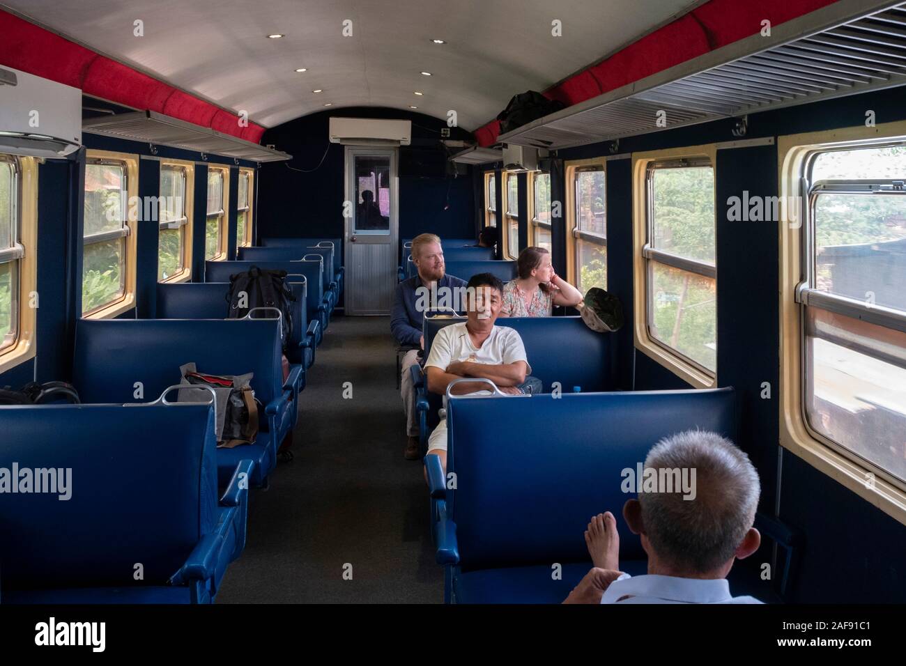 Passengers Seated On The Poipet To Phnom Penh Train Which Opened